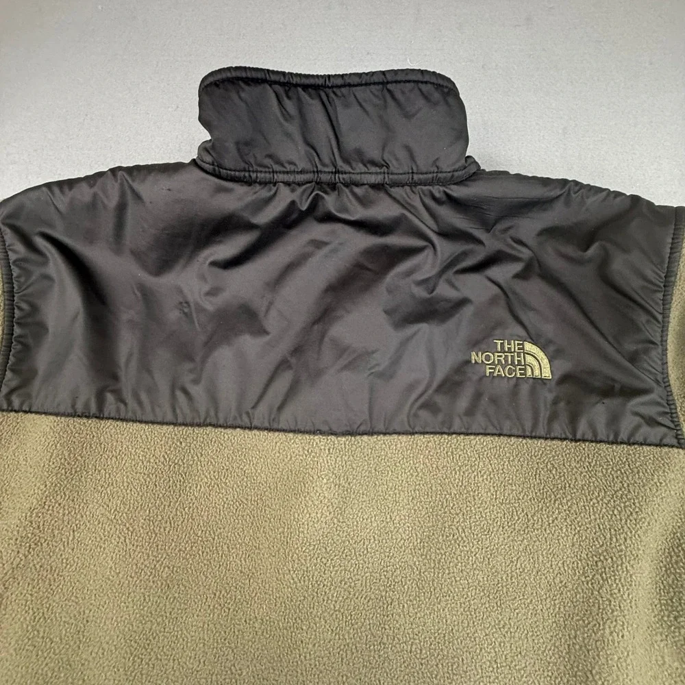 The North Face Fleece Jacket Mens XL Green Black Full Zip Denali Style Overlay